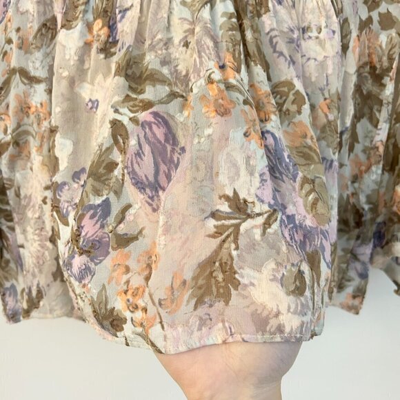 Rebecca Taylor Silk Floral Penelope Peplum Top Size 0 - Picture 4 of 7